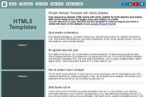 html5 page with sidebar